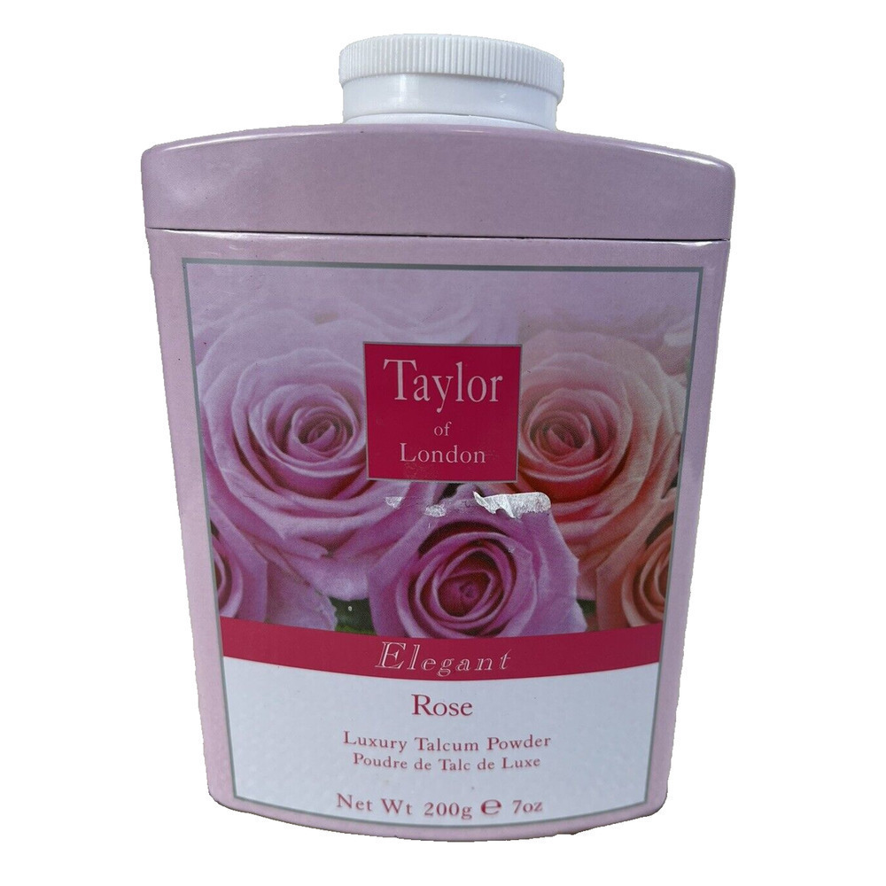 Taylor Of London Elegant Rose Luxury Talcum Powder England 7 oz 80% Full PINK